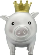 Lilalu Κουμπαράς Πλαστικός Shiny Piggy Bank Ασημί