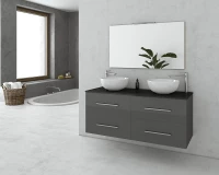 Drop Torino 120 Πάγκος με Νιπτήρα & Καθρέπτη Anthracite Top-1.2 Γκρι