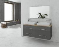 Drop Torino 120 Πάγκος με Νιπτήρα & Καθρέπτη 120x45x50cm Anthracite