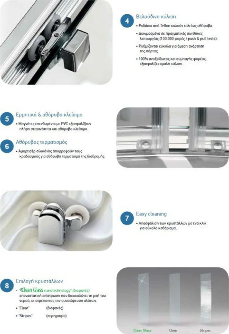 Devon Flow Slider 1+1 Διαχωριστικό Ντουζιέρας 147-151x195cm Clean Glass