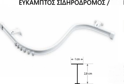Anartisi Μονός Σιδηρόδρομος Εύκαμπτος 100cm Λευκός