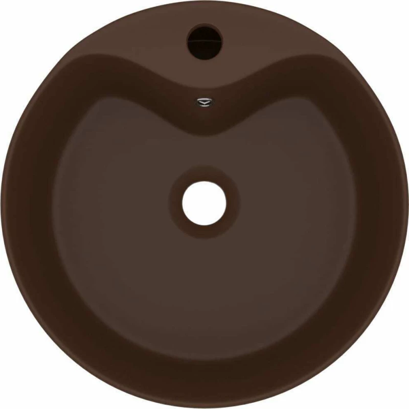 vidaXL 147039 Επικαθήμενος Νιπτήρας Κεραμικός 36x36cm Καφέ