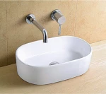 KLP River Επικαθήμενος Νιπτήρας Πορσελάνης 56x35cm Λευκός