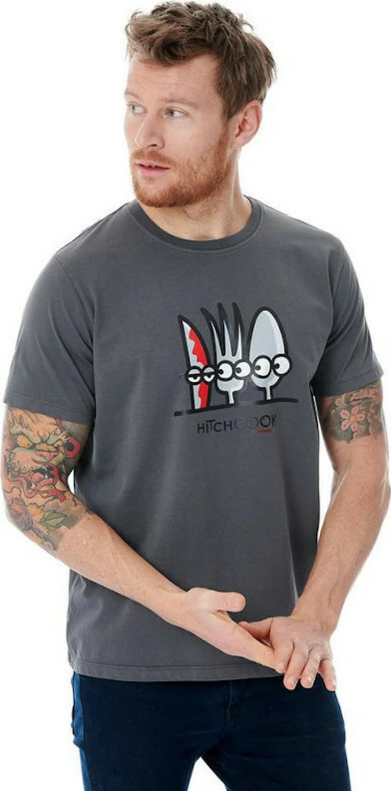 Ανδρικό T-shirt "Hitchcook" Grey Kukuxumusu
