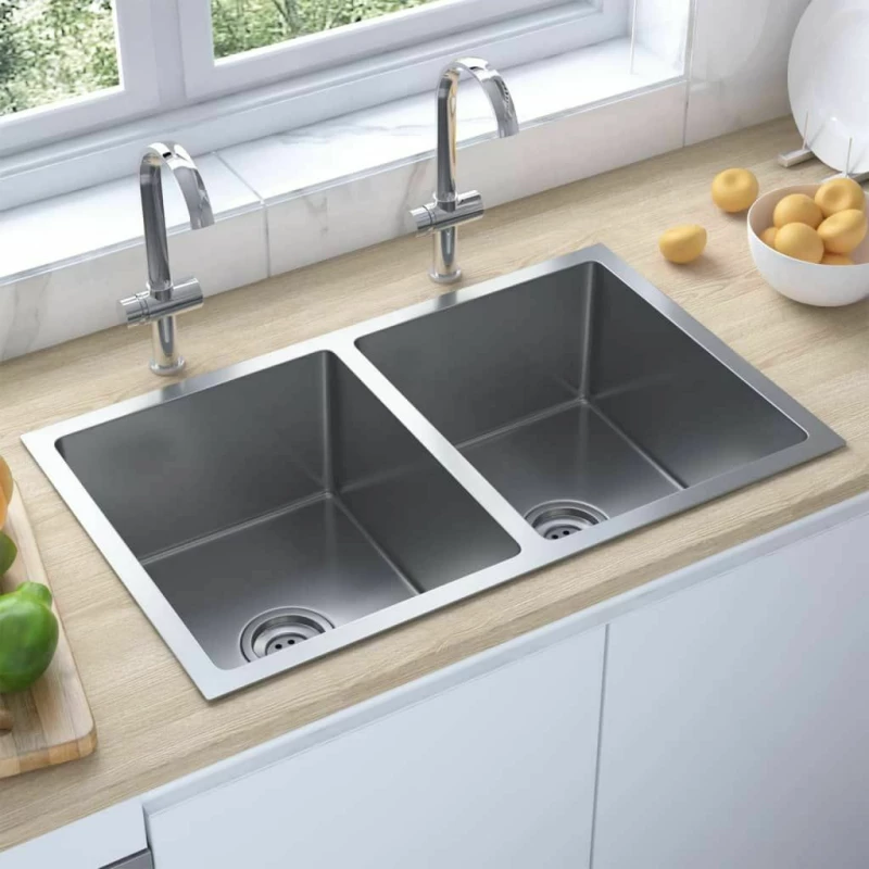 vidaXL 3072538 Υποκαθήμενος Νεροχύτης 71x44cm Inox Σατινέ