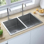 vidaXL 3072538 Υποκαθήμενος Νεροχύτης 71x44cm Inox Σατινέ