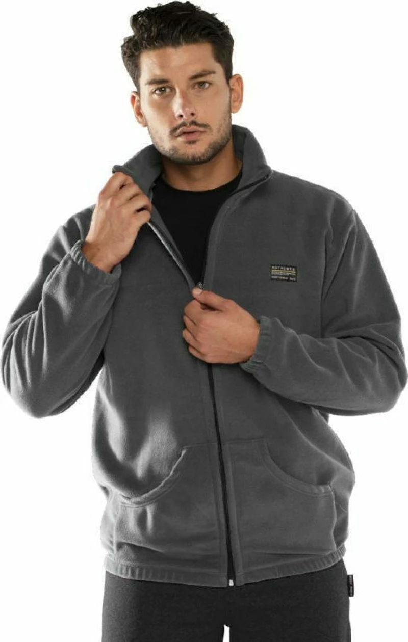 Bodymove Ανδρική Ζακέτα Fleece με Φερμουάρ Γκρι