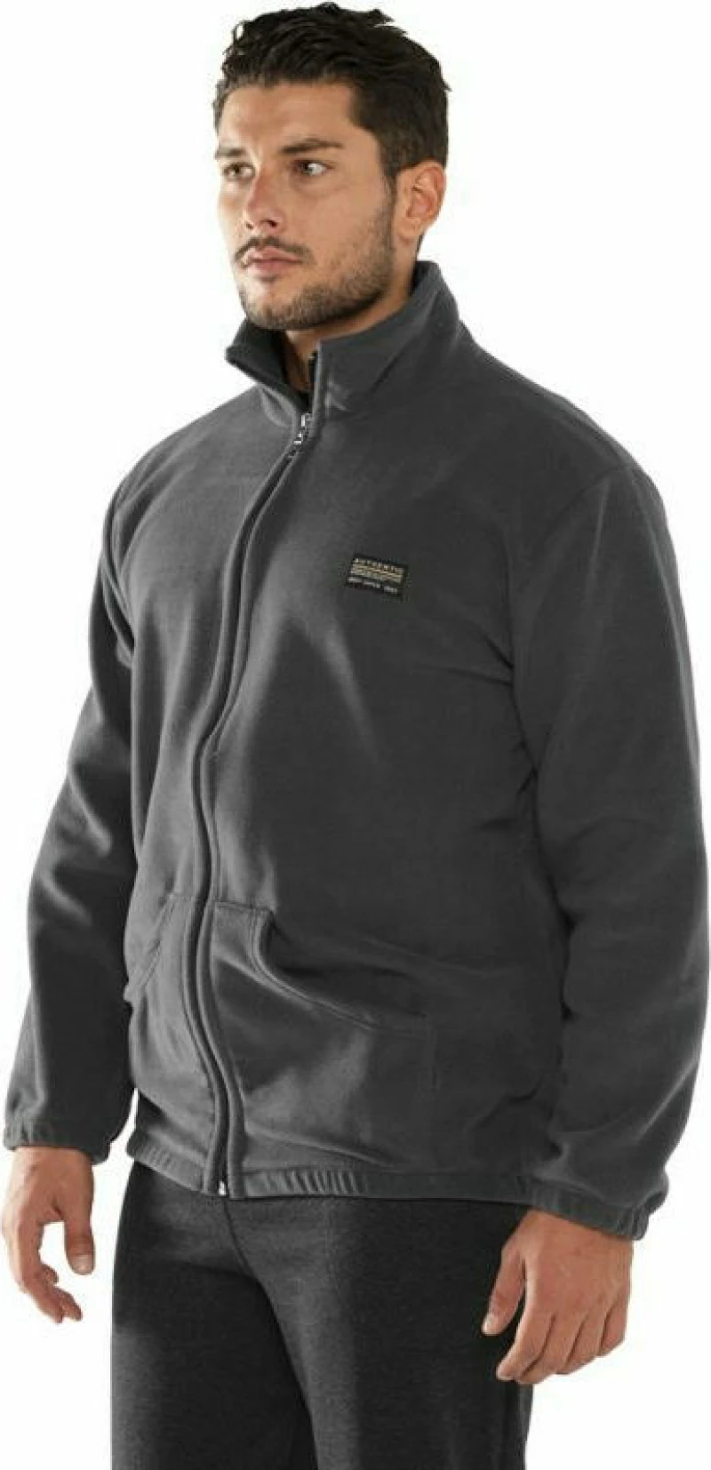 Bodymove Ανδρική Ζακέτα Fleece με Φερμουάρ Γκρι