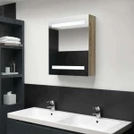 vidaXL 326484 Ορθογώνιος Καθρέπτης Μπάνιου με Ντουλάπι 50x60cm