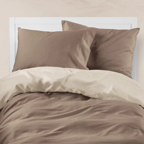 Borea Παπλωματοθήκη Υπέρδιπλη 220x240 Solid Line Καφέ-Μπεζ