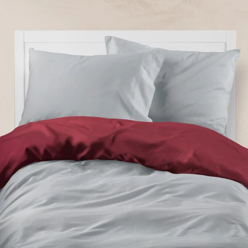 Borea Παπλωματοθήκη Υπέρδιπλη 220x240 Solid Line Μπορντώ-Ποντικί