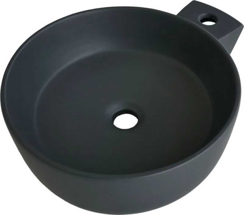 Adamidis Cupa 40 Επικαθήμενος Νιπτήρας Πορσελάνης 40x40cm Μαύρος