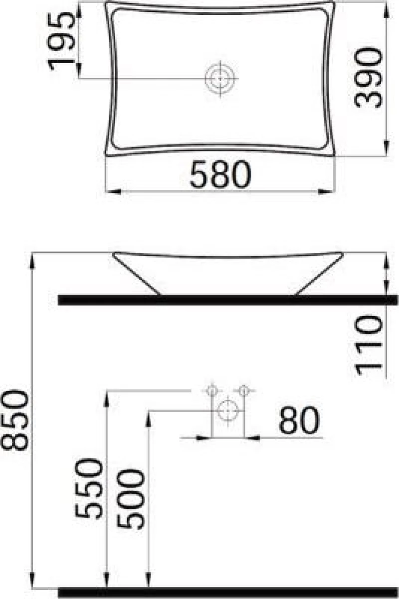 Idevit Plato Επικαθήμενος Νιπτήρας Πορσελάνης 58x39cm Μαύρος