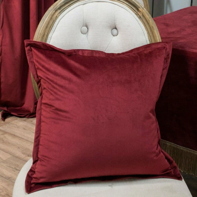 Teoran Διακοσμητική Μαξιλαροθήκη 45x45 Velvet 10 Bordo