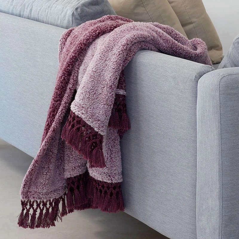 Melinen Twiggy Κουβέρτα Προβατάκι Καναπέ 130x170 Amethyst