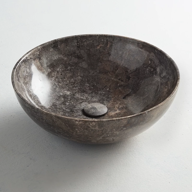 Fossil Cireo Επικαθήμενος Νιπτήρας Πέτρινος 45x45cm Γκρι