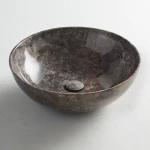 Fossil Cireo Επικαθήμενος Νιπτήρας Πέτρινος 45x45cm Γκρι
