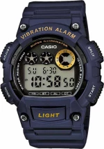 Casio Collection Digital Black Rubber Strap W-735H-2Avef