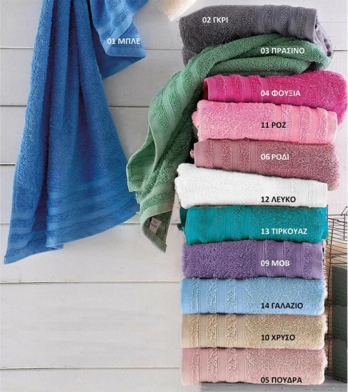 Rythmos Πετσέτα Σώματος Lagoon 70x140 14 Γαλάζιο