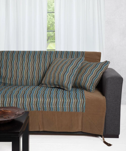 Silk Fashion Ριχτάρι Διθέσιου Καναπέ 602 Κύμα 180x250cm Μπλε