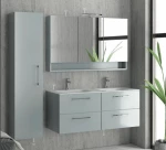 Karag Elsa 120 Πάγκος με Νιπτήρα Μελαμίνη 117.5x45x48cm Soft Grey