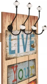 Κρεμάστρα Τοίχου «Live Life» Με 6 Γάντζους 120 X 40 Εκ.