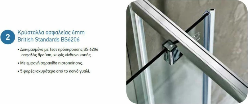 Devon Iwis Walk-In Διαχωριστικό Ντουζιέρας 87-89x200cm Clean Glass Chrome