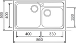 Macart OMNIA N-200 Ένθετος Νεροχύτης 86x50cm Inox Σαγρέ
