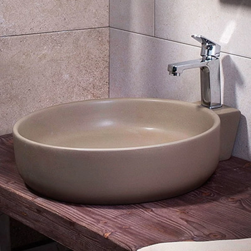 Adamidis Cupa M Επικαθήμενος Νιπτήρας Πορσελάνης 44x52cm Καφέ