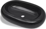 vidaXL 141920 Επικαθήμενος Νιπτήρας Κεραμικός 63x42cm Μαύρος