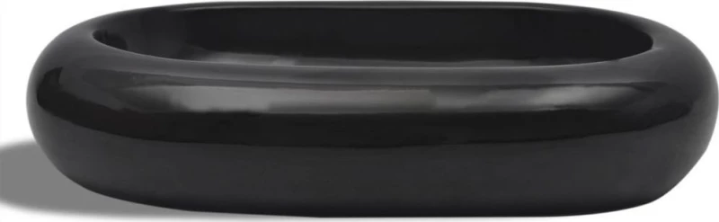 vidaXL 141920 Επικαθήμενος Νιπτήρας Κεραμικός 63x42cm Μαύρος