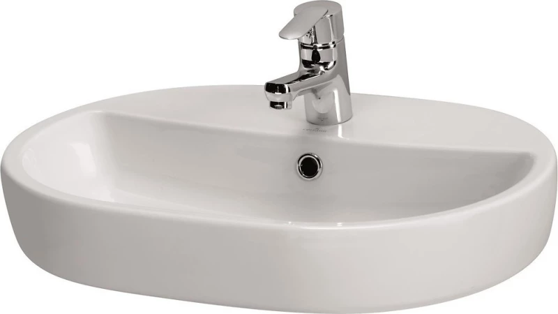 Cersanit Caspia Oval Επικαθήμενος Νιπτήρας Πορσελάνης 60x42cm Λευκός