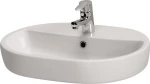 Cersanit Caspia Oval Επικαθήμενος Νιπτήρας Πορσελάνης 60x42cm Λευκός