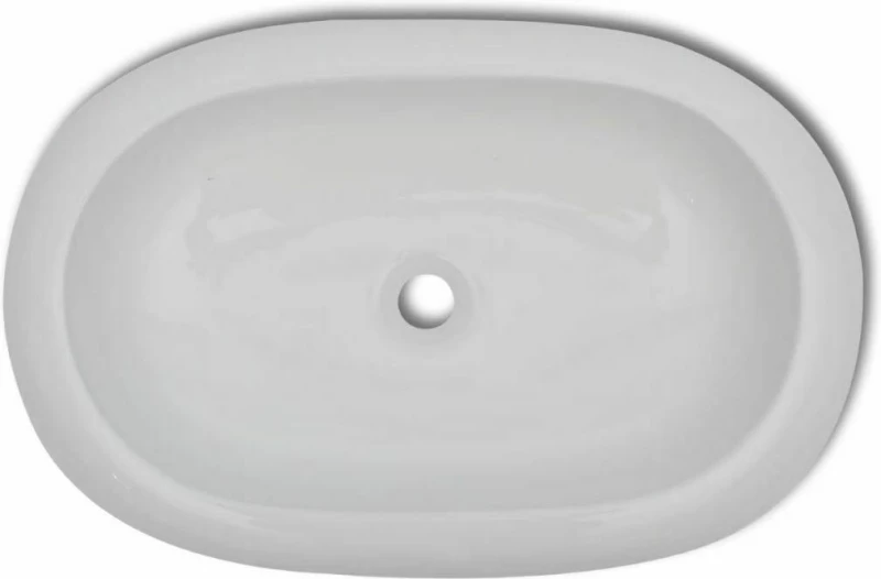 vidaXL 140673 Επικαθήμενος Νιπτήρας Κεραμικός 63x42cm Λευκός