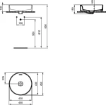 Ideal Standard Strada Ii Επικαθήμενος Νιπτήρας Πορσελάνης 45x45cm Λευκός