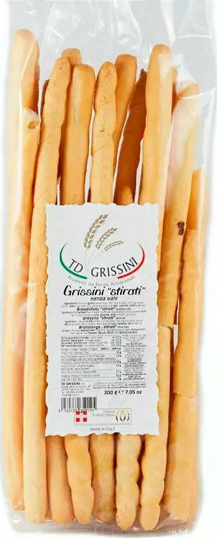 Κριτσίνια Χωρίς Αλάτι TD Grissini Stirati 200g