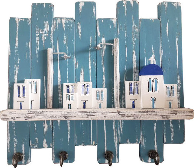 Κρεμάστρα Τοίχου Ξύλινη 35x8x30cm
