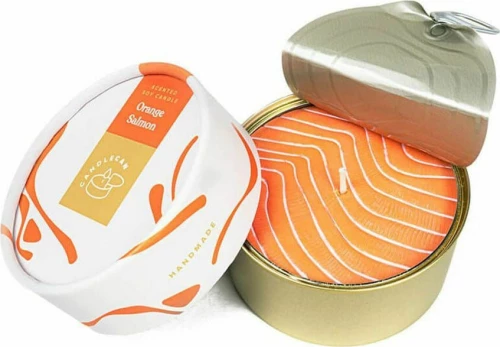 Κερί Αρωματικό Orange Salmon 10x10x 5,5cm Candle Hand Φυτικό Κερί