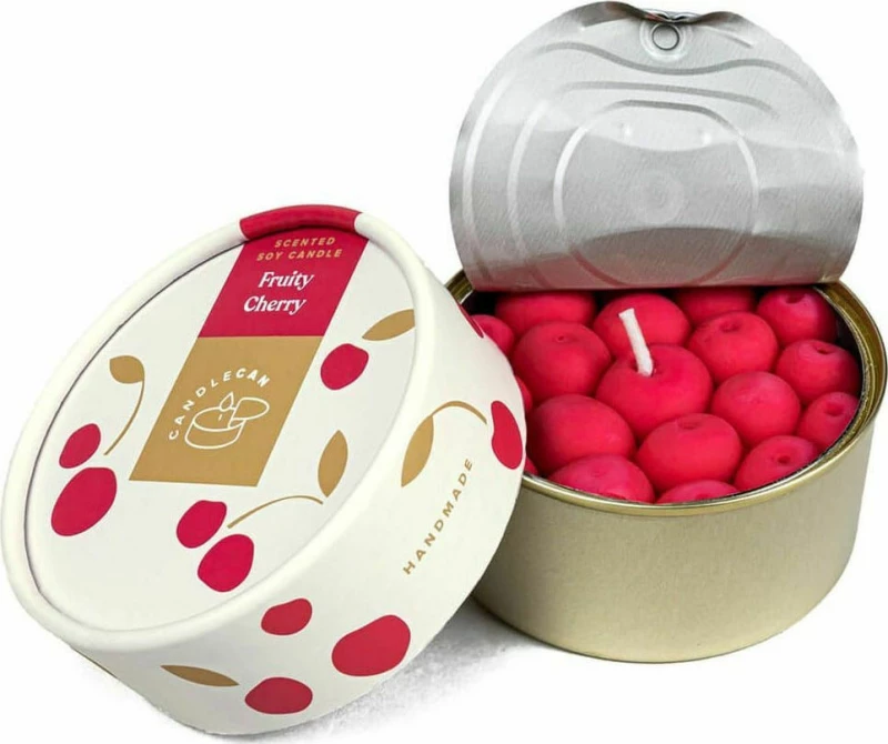 Κερί Αρωματικό Fruity Cherry 10x10x 5,5cm Candle Hand Φυτικό Κερί