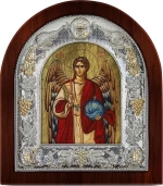 Ασημένια Εικόνα Άρχων Μιχαήλ Μεταξοτυπία 123-G ΚΑΦΕ 15x13