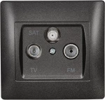 LMS Πρίζα TV+FM+SAT Metallic Graphite