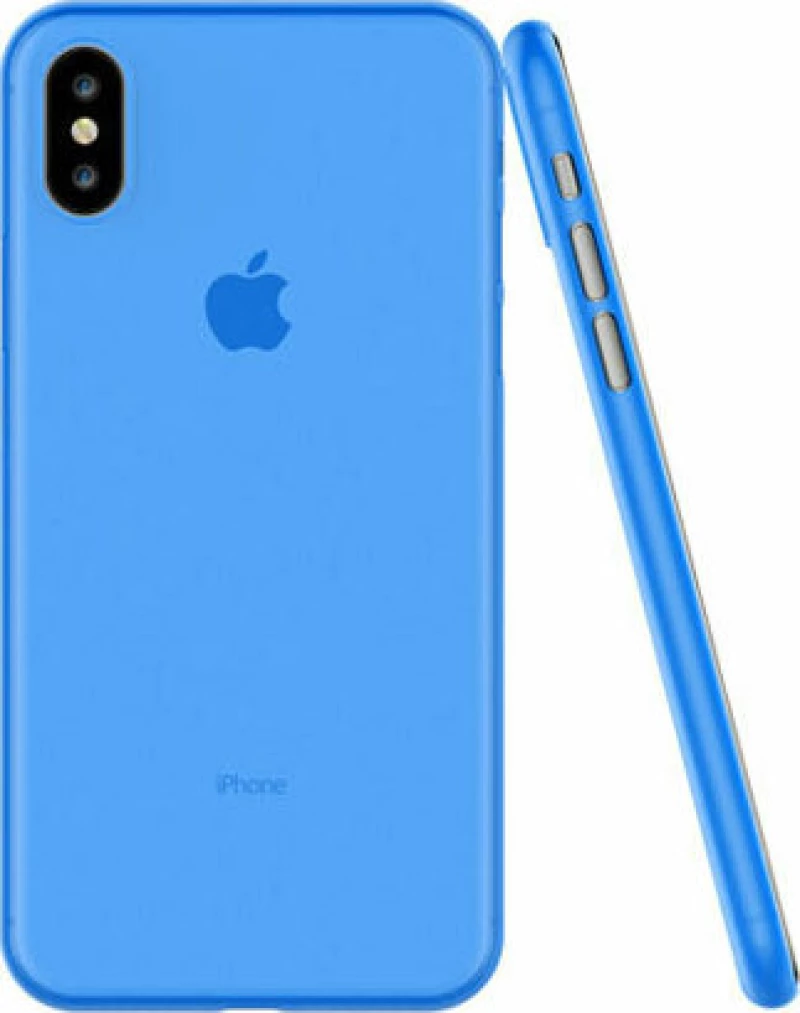 Apple iPhone Xs Max 6.5" - Slim Liquid Silicone Gel Rubber Case transparent Dark Blue (oem)