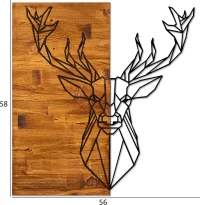 HomeMarkt Διακοσμητικό Τοίχου από Ξύλο 56x3x58cm