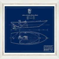 Κάδρο Tugboats Blueprints Ii Fa13402 70X50Cm Blue Mindthegap Οριζόντιοι Ξύλο