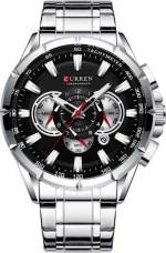 Curren 8363 Ρολόι Χρονογράφος Μπαταρίας με Μεταλλικό Μπρασελέ Black/Silver