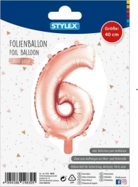 Αριθμός 6 Μεταλλιζέ Rose Gold 40cm