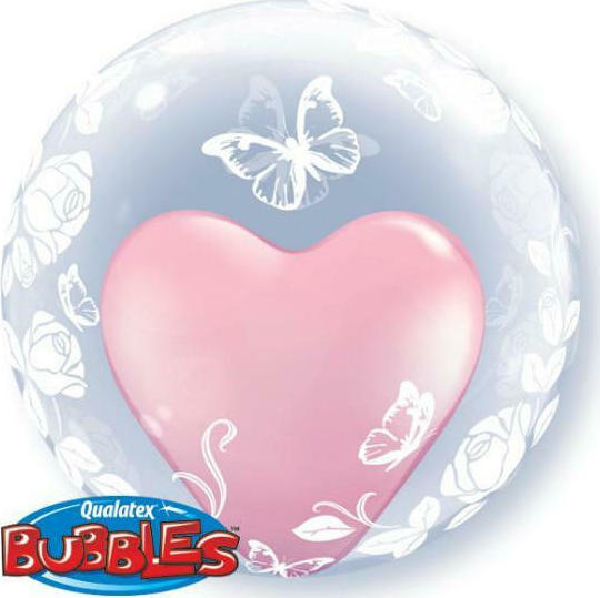Deco Bubble 61cm Elegant Roses & Butterflies
