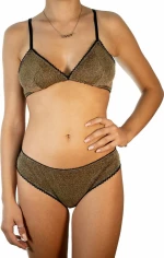 Sexy Set Slip Και Σουτιέν Χρυσό Μεταλιζέ 0004-002
