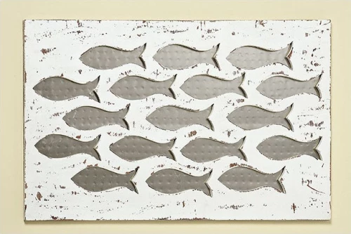 Πίνακας ξυλ.μεταλ. με ψάρια 61*41