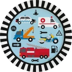 Amscan Πιάτα Χάρτινα Φαγητού On the Road 22.8cm 8τμχ